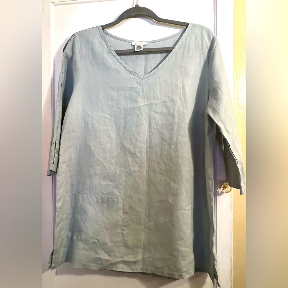 I love linen sage green tunic top